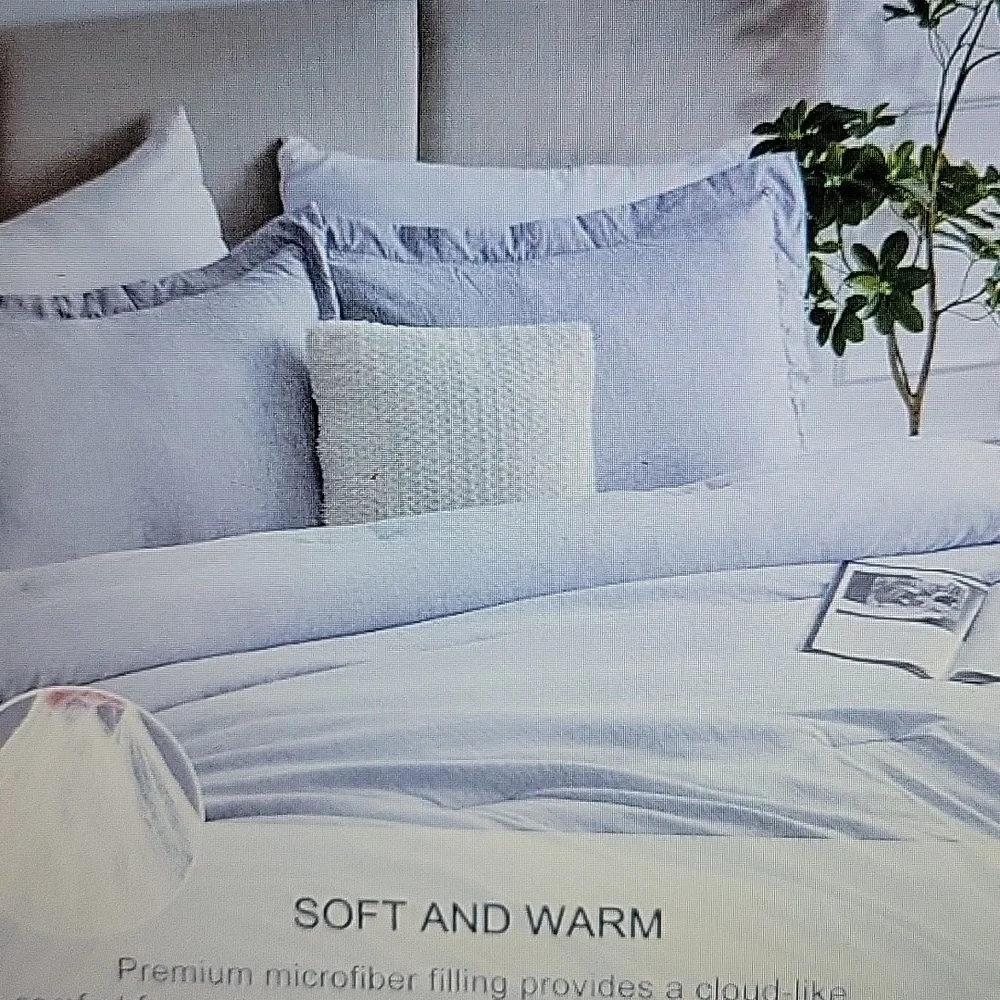 Cozylux Full 3 pc Comforter Set Gray Cationic Luxury Breathable Lightweight NEW